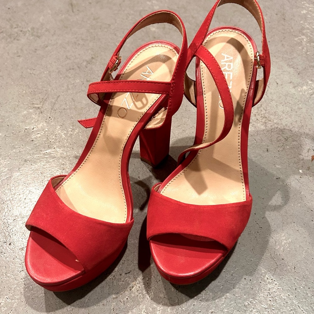 Arezzo Red Strappy Women's Heels